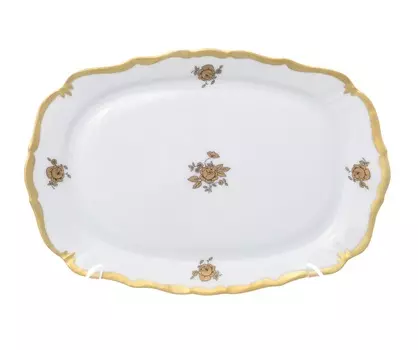 Блюдо квадратное золотая роза (queen s crown) белый 21 см.