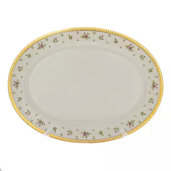 Блюдо овальное constanza cream - primavera gold 36 см (falkenporzellan) белый 36x2x23 см.