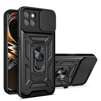 Чехол для Realme 8i, автомобильный держатель, магнитное кольцо, броня, задняя крышка для Realme8i Realmi Realm Relme 8 i 6,6 , чехлы для телефонов с подставкой for Realme 8i красный