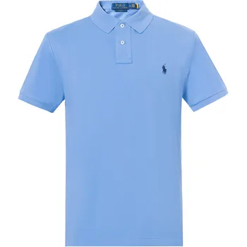 Мужская рубашка поло с коротким рукавом и вышитым логотипом Polo Ralph Lauren, небесно-голубая 710795080-015 S