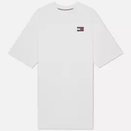 Женское платье Tommy Jeans Tommy Badge Oversized, цвет белый, размер XS