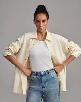 Рубашка Unisex из 100% хлопка, молочный