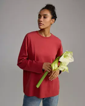 Хлопковый лонгслив Unisex, красный
