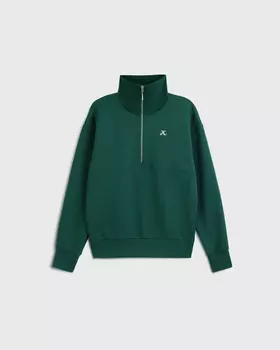 Свитшот Unisex с воротом на молнии, зеленый