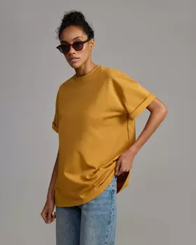 Хлопковая футболка оверсайз Unisex, желтый