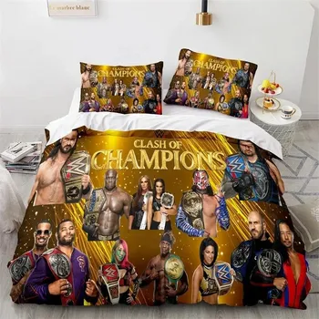 3D-принт с изображением игры «Реслинг» WWE EAW, комплект постельного белья, пододеяльник, одеяло, наволочка, размер King Queen Twin для мальчиков и девочек 70x133cm 2pcs