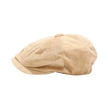Korean Version Corduroy Octagonal Hat Female Literature Style Painter Multi Color Fashion Women Hats Accessories Black