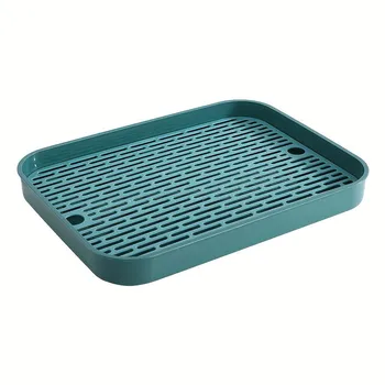 Rectangular Tea Tray 1pc Double Layer Drain Holder Light Luxury for Cups Snacks Household Living Room Tea Cup Stand коричневый