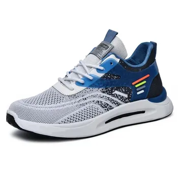 Fashion GOOHOJIO Brand Fashion Sneakers for Men Lightweight Men s Casual Shoes Breathable Male Footwear Lace Up Walking Shoes 2024 39-44 39 синий