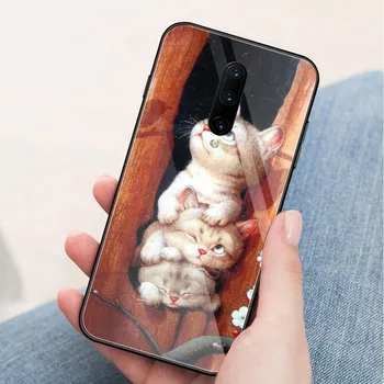 Совершенно новый чехол для Oneplus 7pro, стеклянная задняя крышка с милым котом, чехол Oneplus 6t, чехол для Oneplus 1 + 5 5T 6 Oneplus 6 6t 7 pro Oneplus 5T