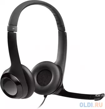 Наушники с микрофоном Logitech H390 черный 1.9м накладные USB оголовье (981-000014)