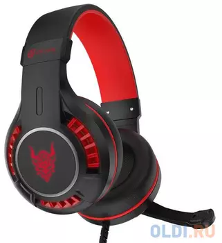 Наушники с микрофоном Оклик HS-L610G SAMURAI черный/красный 2.2м мониторные USB оголовье (GH-MD10)