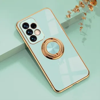 Чехол-держатель с металлическим кольцом для телефона Samsung Galaxy S24 S22 S23 Ultra S21 FE S20 Plus A15 A52 A25 A53 A55 Note 20, задняя крышка Samsung S24 Plus фиолетовый