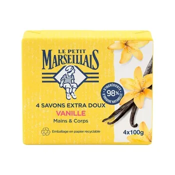Экстрамягкое мыло Ваниль 100 г - упаковка из 4 шт. Le Petit Marseillais