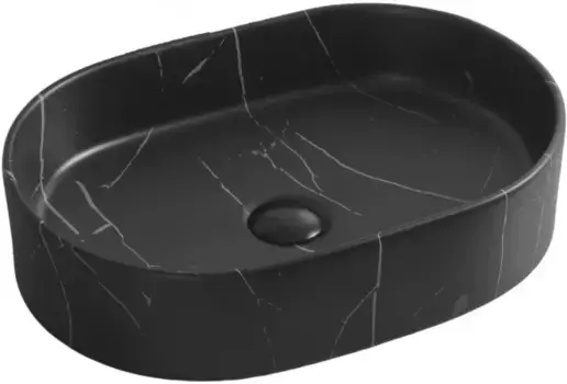 Раковина-чаша Ceruttispa CR0055B MMB1 50x35 см, накладная, черный мрамор