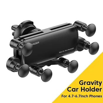 Автомобильный держатель для телефона Essager Six Points Gravity, зажим для вентиляционного отверстия, подставка для крепления GPS для Iphone 14, держатель для смартфона Samsung Xiaomi, поддержка