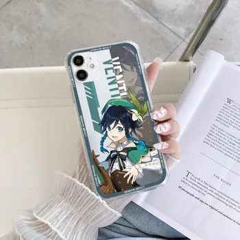 Прозрачный чехол для телефона с изображением аниме Genshin Impact для iPhone 13 12 Mini 14 11 Pro 7 8 X XR XS Max 5 6 6S Plus SE 2022 2020, матовый мягкий чехол 6Plus and 6sPlus