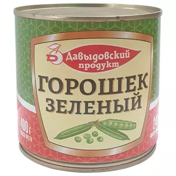 Горошек зеленый давыдовский продукт 400 г ж/б
