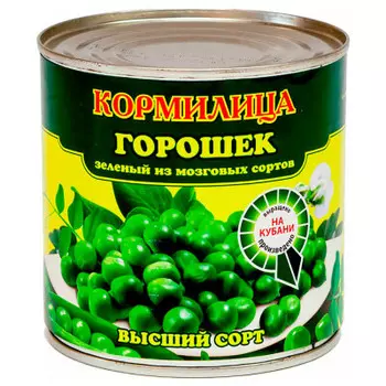 Горошек зеленый кормилица 400 г высший сорт ж/б