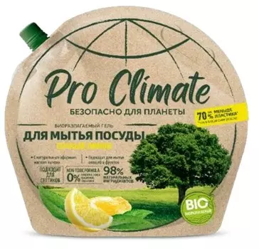 Гель для мытья посуды биоразлагаемый про климат 700 мл сочный лимон дой-пак