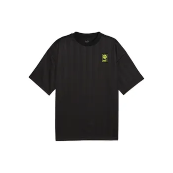 Puma Bvb Ftblnrgy Ss Jersey Solid Color Casual Free Round Neck Short Sleeve T Shirt Men Tops Black 774274-05 XS