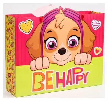 Пакет ламинат горизонтальный "Be Happy", щенячий патруль, 31х40х11 см