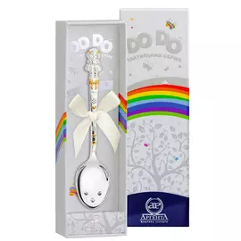 Ложка детская DODO "Кукла с бантами" из серебра с футляром 1358ЛЖ05802