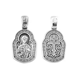 Подвеска Ангел Хранитель двусторонняя из серебра с чернением 30-1178-24-00