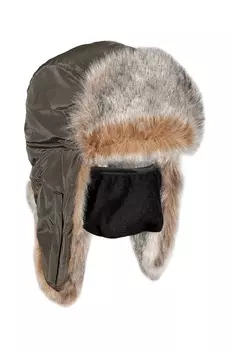 Шапка ушанка зимняя Huntsman Евро Волк (Хаки, Taslan)