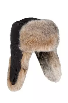 Шапка ушанка зимняя Huntsman Евро Волк (Коричневый, Taslan)