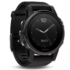 Спортивный навигатор Garmin FENIX 5S SAPPHIRE черные с черным ремешком (010-01685-11)