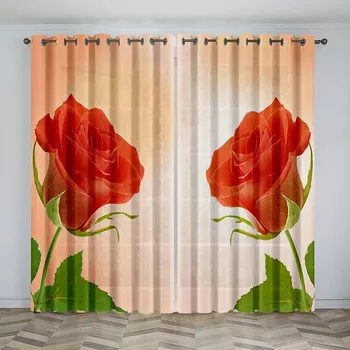 3D Печатные Шторы Красочные Красивые Цветы Печати Шторы Шторы Украшения Дома С Крючком Полиэстеровая Ткань W50H130(CM)x2&Hook