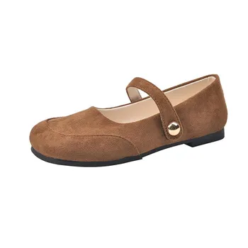 Low Heel Round Toe Flats Solid Slip-on 2025 Hot Sale Ladies Shoes Flat with Shallow Fashion Novelty Flats Sapatos Baixos 35 темно-коричневого
