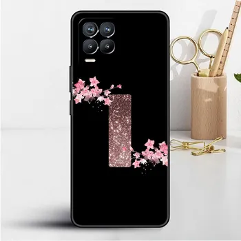 Цветочный буквенный розовый модный начальный черный чехол для Realme 8 GT Neo 2 8i C21y 7 9 6 C35 C12 XT C11 GT2 Pro tpu чехол для телефона Realme 8(8Pro)