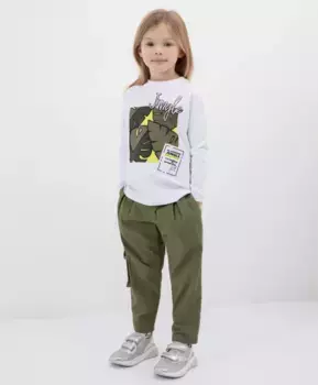 Брюки из твила с большим карманом хаки Gulliver (116)