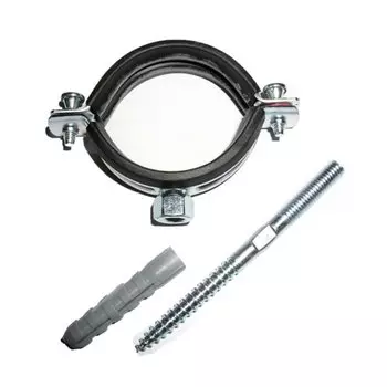 Хомут для крепления трубы, 3/8", 15-19 , сталь, оцинкованный, с резин. уплотн., MasterProf, M8 с шурупом и дюбелем, ИС.140015