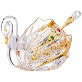 Соусник стекло, Lefard, Gold glass, с ложкой, 195-123