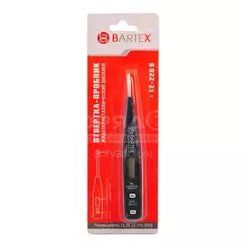 Отвертка пробник 12-220 В, жидкокристаллический дисплей, Bartex, K0785