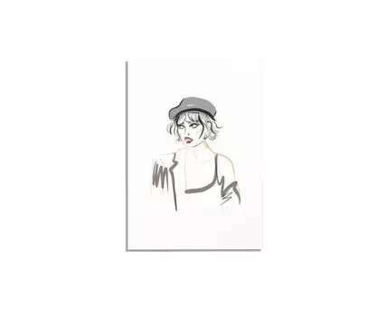 Постер GIRL WITH A CIGARETTE (Коричневый, 30)