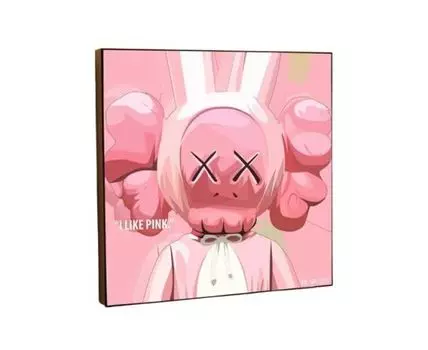 Постер на деревянной основе Игрушка Kaws Pink (25)