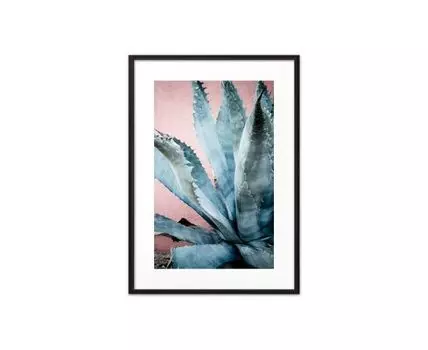 Постер в рамке Алое 21х30 см (зеленый, розовый, 30)