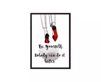 Постер в рамке Be yourself 40х60 см (красный, белый, черный, 60)