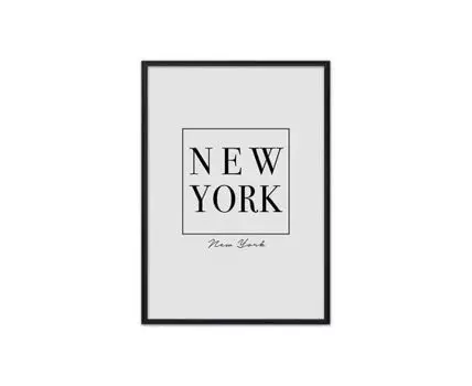 Постер в рамке New-York 40х60 см (белый, черный, 60)