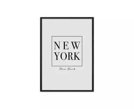 Постер в рамке New-York 50х70 см (белый, черный, 70)