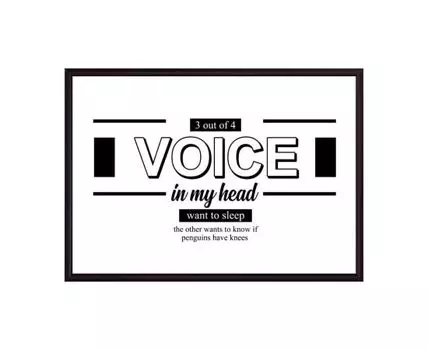 Постер в рамке Voice 40х60 см (белый, черный, 60)