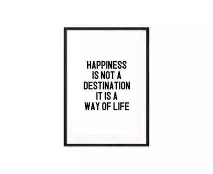 Постер в рамке Way of life 50х70 см (черный, белый, 70)