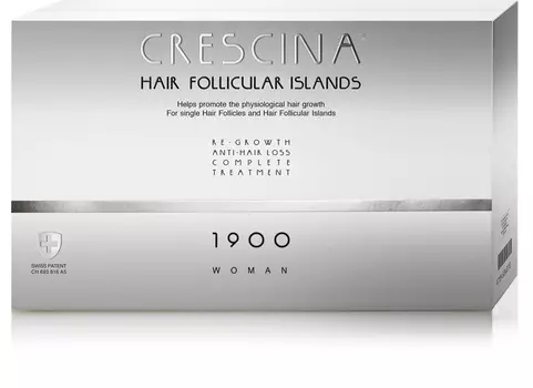 Crescina Комплекс для женщин Follicular Islands 1900 (лосьон для стимуляции роста волос №20 + лосьон против выпадения волос №20) (Crescina, Crescina 1900)