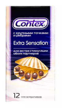 Contex Презервативы Extra Sensation с крупными точками и ребрами, 18 шт (Contex, Презервативы)