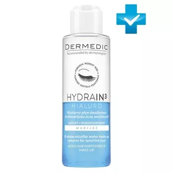 Dermedic Двухфазная мицеллярная вода для снятия макияжа с чувствительных глаз, 115 мл (Dermedic, Hydrain3)