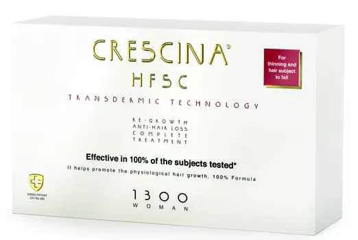 Crescina 1300 Комплекс Transdermic для женщин: лосьон для возобновления роста волос №10 + лосьон против выпадения волос №10 (Crescina, Transdermic)